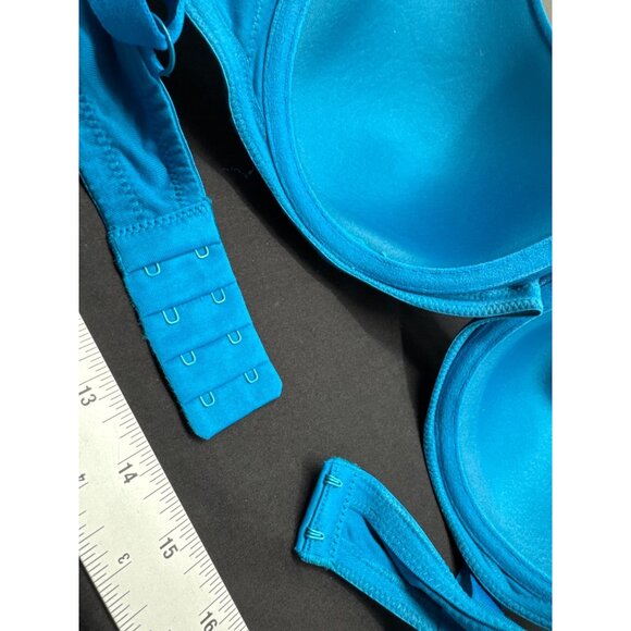 Ambrielle 36D Blue Padded Bra With Adjustable Straps & Lace Trim - Picture 4 of 6